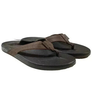 Reef Cushion Phantom LE Mens 13 Thong Slide Sandals Black Brown Leather NEW
